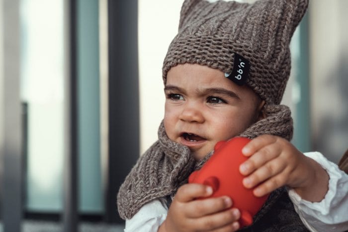 gorro de lana el buho beige babyboton